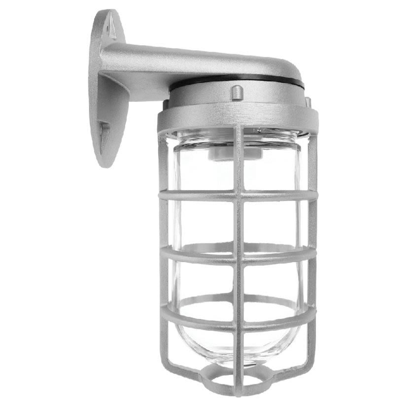 RAB Lighting VBR1B Vaporproof Light Fixture With Less Globe,) A19 Lamp, 120/208/240/277 V AC, Black Housing